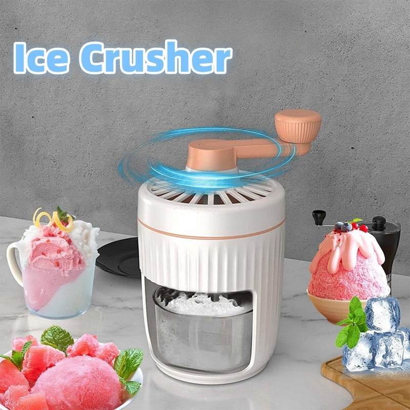 Hand-cranked Ice Shaving Machine Small Household Ice Crusher Hand-cranked Smoothie Machine Hail Ice Machine Kitchen Gadgets - ShopSphere