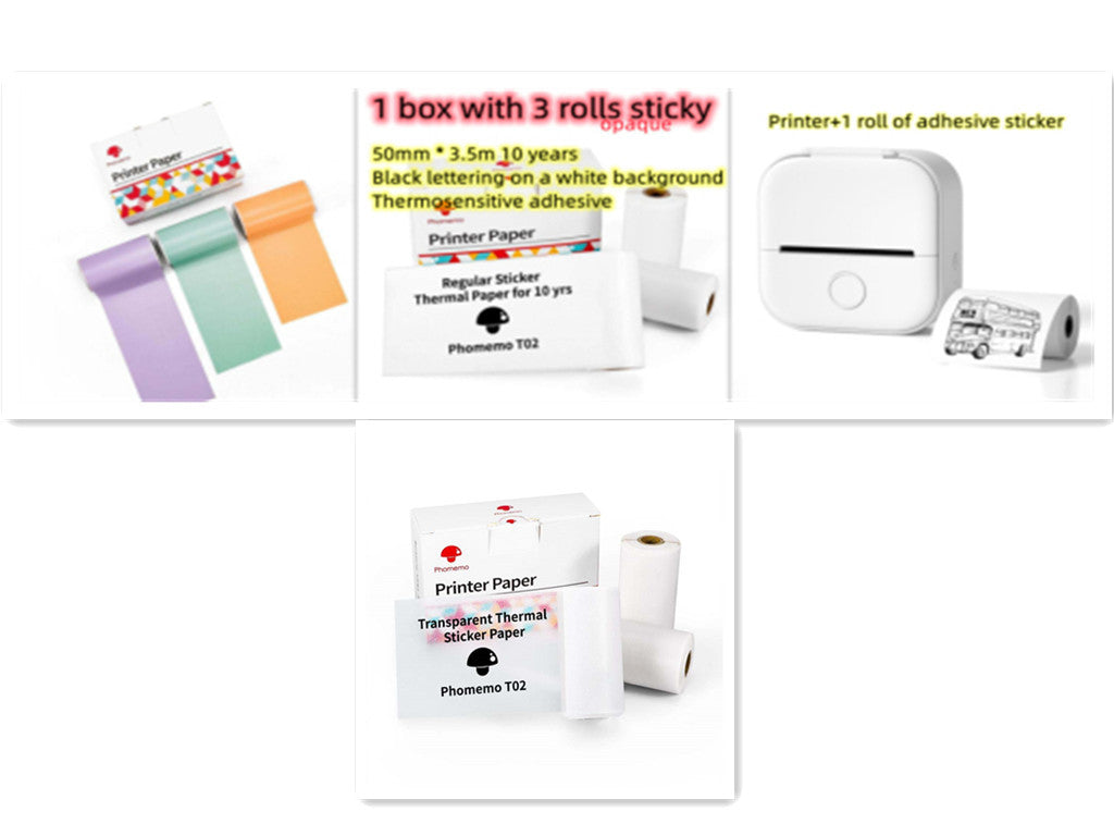 Portable Mini Thermal Label Printer Home Photo Printer Student Wrong Question Printer Bluetooth-compatible Mini Label Printer Price Tag - ShopSphere