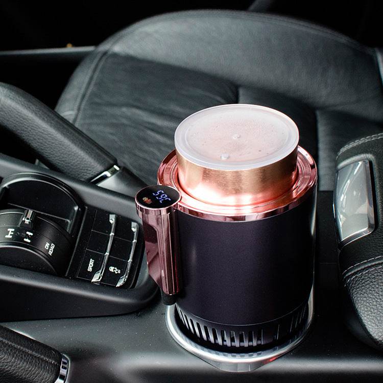 2 In1 Car Heating Cooling Cup 12V Smart Car Cup Holder Digital Temperature Display Drink Cup Warmer Cooler Mini Car Refrigerator - ShopSphere