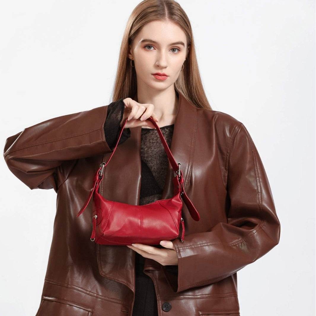 Y2K Style Shoulder Bag For Women Trendy Motorcycle Handbag Minimalist Shoulder Purse For Girls Street Wear - ShopSphere