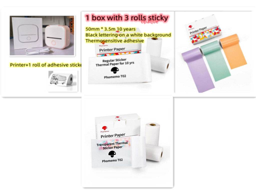 Portable Mini Thermal Label Printer Home Photo Printer Student Wrong Question Printer Bluetooth-compatible Mini Label Printer Price Tag - ShopSphere