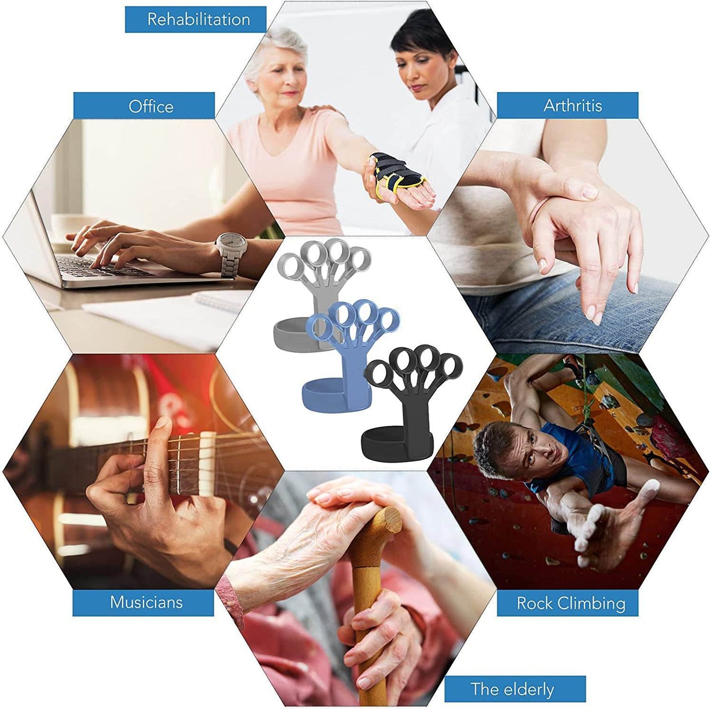 Silicone Grip Device Finger Exercise Stretcher Arthritis Hand Grip Trainer Strengthen Rehabilitation Training To Relieve Pain - ShopSphere