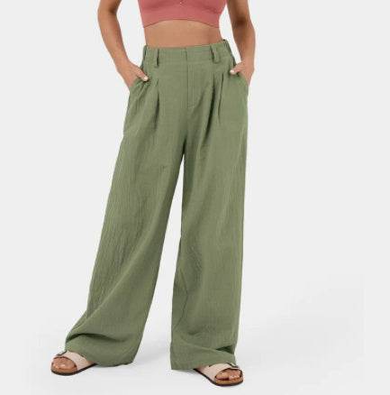 Women's Solid Color Casual Suit Pants With Real Pockets - ShopSphere
