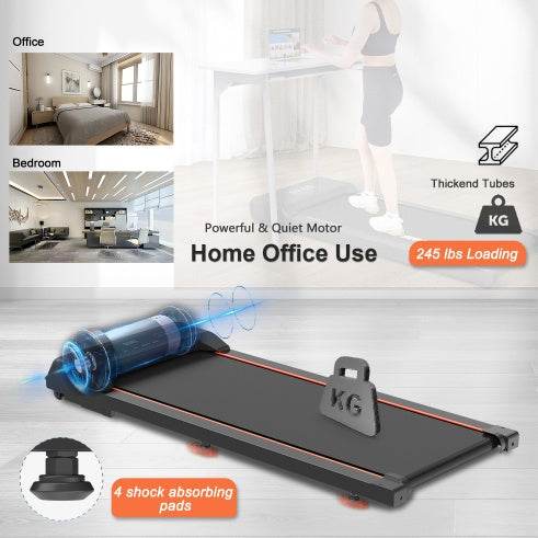 Walking Pad Under Desk Treadmill, LED Display And Remote Control Portable Treadmill For Home And Office, 2.5HP 265LBS - ShopSphere