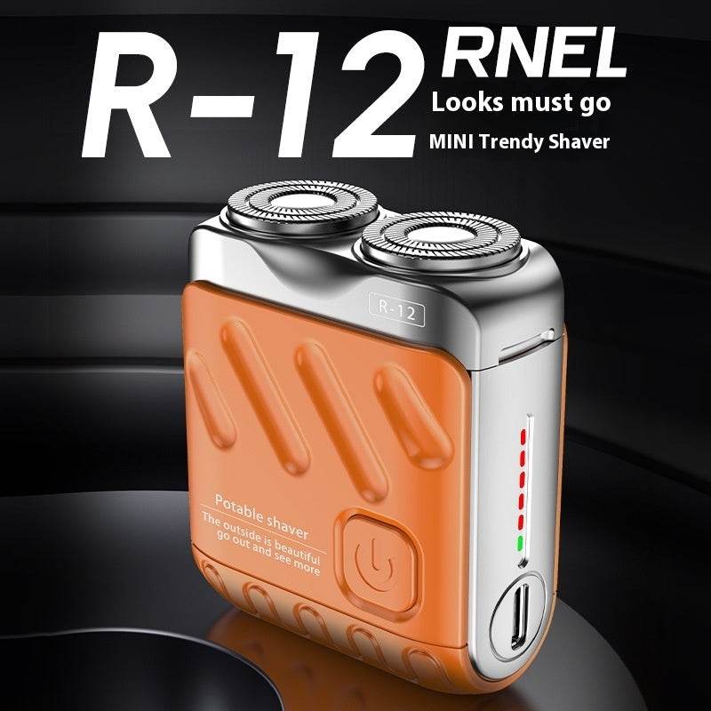 Portable Rotary Dual Ring Electric Shaver Men Travel Mini Shaver Double Floating Magnetic Blade Head Rechargeable Pocket Razors - ShopSphere
