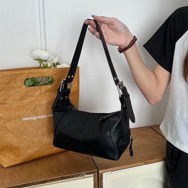 Y2K Style Shoulder Bag For Women Trendy Motorcycle Handbag Minimalist Shoulder Purse For Girls Street Wear - ShopSphere