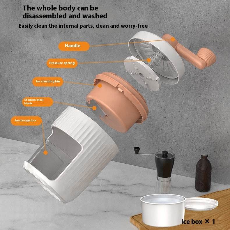 Hand-cranked Ice Shaving Machine Small Household Ice Crusher Hand-cranked Smoothie Machine Hail Ice Machine Kitchen Gadgets - ShopSphere