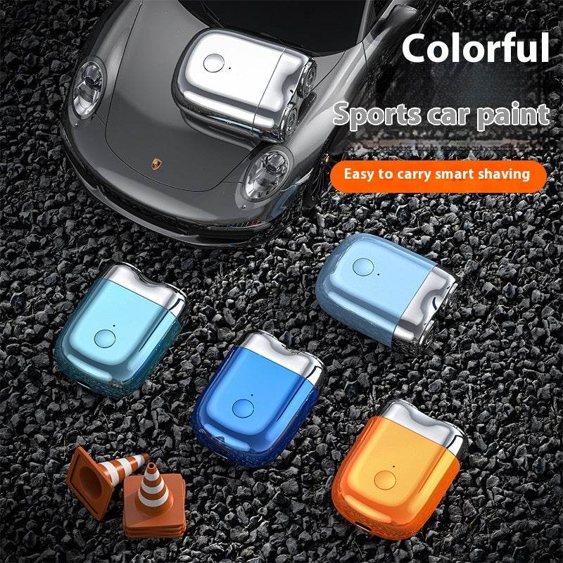 Portable Rotary Dual Ring Electric Shaver Men Travel Mini Shaver Double Floating Magnetic Blade Head Rechargeable Pocket Razors - ShopSphere