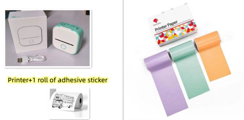 Portable Mini Thermal Label Printer Home Photo Printer Student Wrong Question Printer Bluetooth-compatible Mini Label Printer Price Tag - ShopSphere
