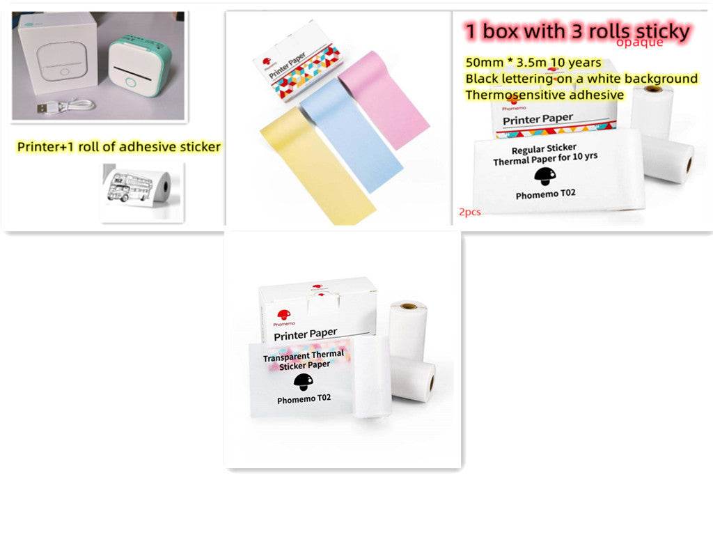 Portable Mini Thermal Label Printer Home Photo Printer Student Wrong Question Printer Bluetooth-compatible Mini Label Printer Price Tag - ShopSphere