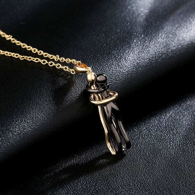Special-interest Design Couple Hug Pendant Necklace - ShopSphere