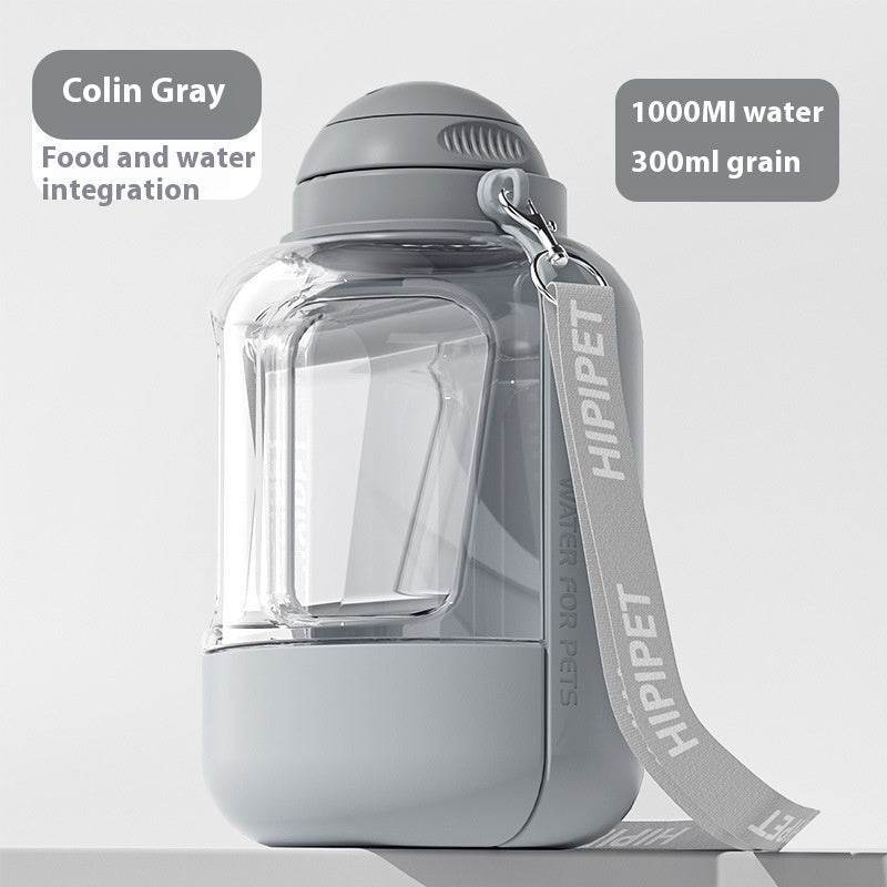 2 In 1 Dog Large Capacity Pets Out Drinking Pot Cat Water Dispenser Portable Water Cup Water And Food Integrated Bowl Pet Products - ShopSphere