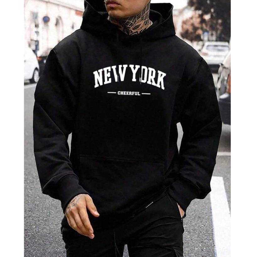 Men's Casual American-style Retro Loose Hooded Sweater - ShopSphere