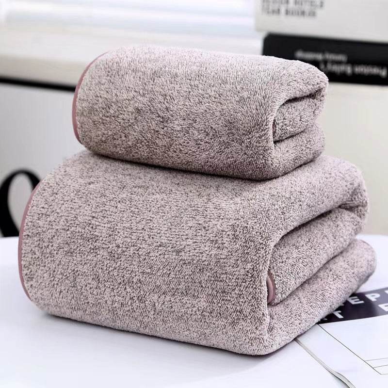 Thick Bamboo Charcoal Fiber Coral Fleece Towels Suit - ShopSphere