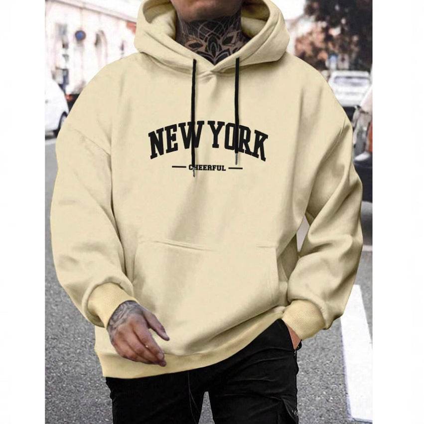 Men's Casual American-style Retro Loose Hooded Sweater - ShopSphere