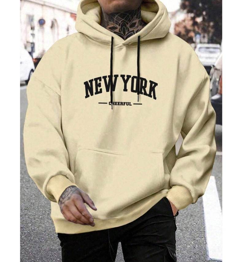Men's Casual American-style Retro Loose Hooded Sweater - ShopSphere