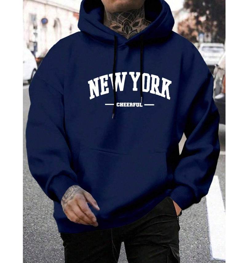 Men's Casual American-style Retro Loose Hooded Sweater - ShopSphere