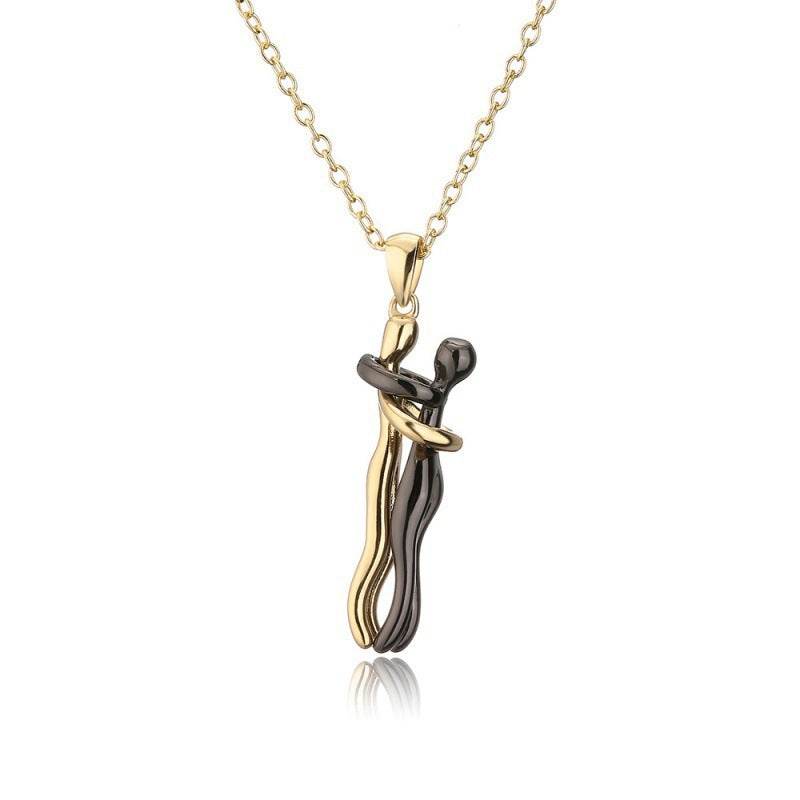 Special-interest Design Couple Hug Pendant Necklace - ShopSphere