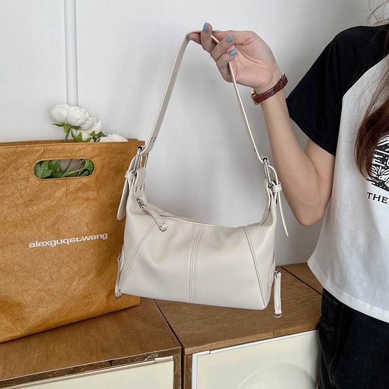 Y2K Style Shoulder Bag For Women Trendy Motorcycle Handbag Minimalist Shoulder Purse For Girls Street Wear - ShopSphere