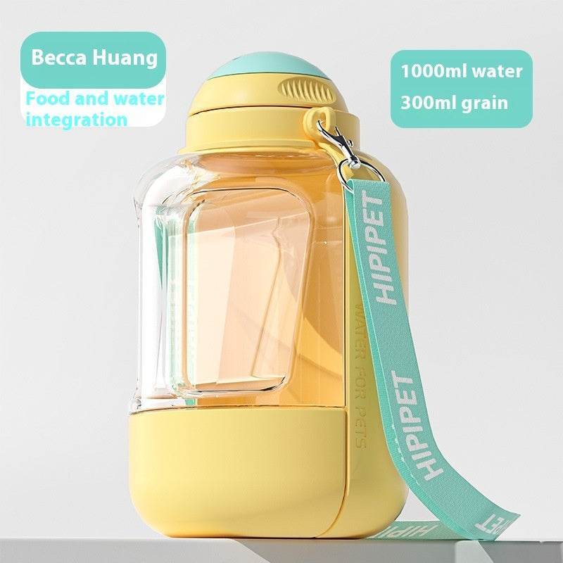2 In 1 Dog Large Capacity Pets Out Drinking Pot Cat Water Dispenser Portable Water Cup Water And Food Integrated Bowl Pet Products - ShopSphere
