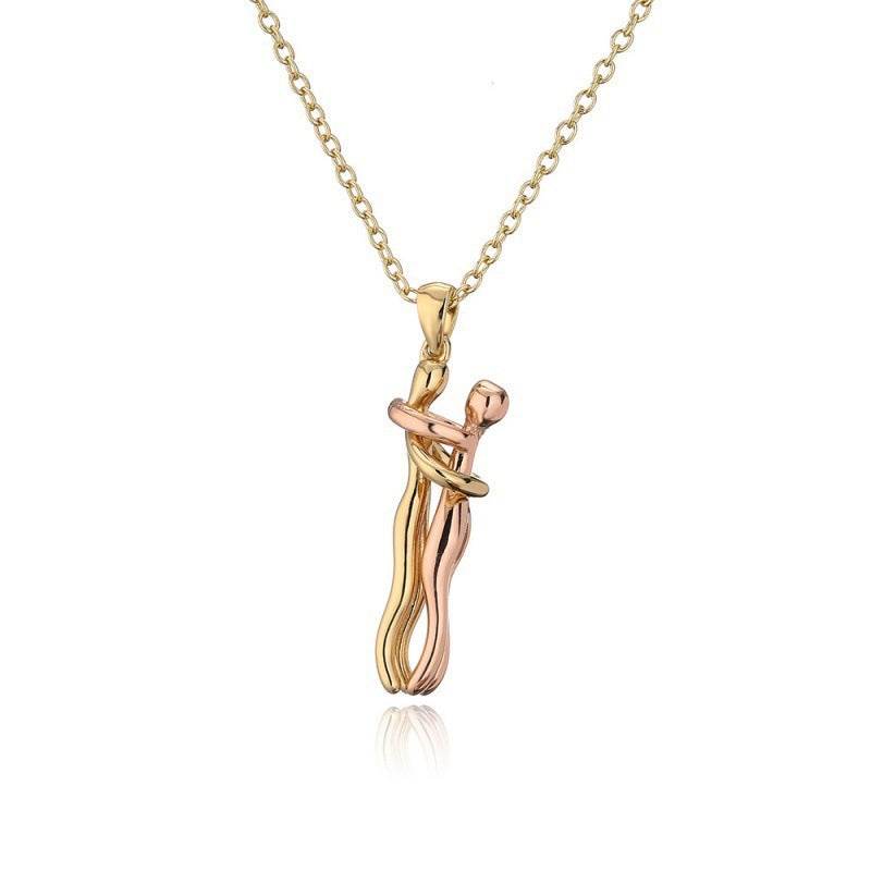 Special-interest Design Couple Hug Pendant Necklace - ShopSphere