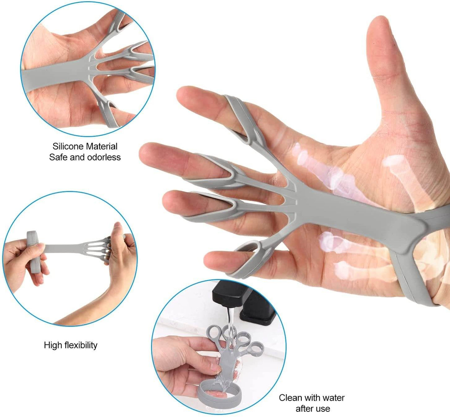 Silicone Grip Device Finger Exercise Stretcher Arthritis Hand Grip Trainer Strengthen Rehabilitation Training To Relieve Pain - ShopSphere