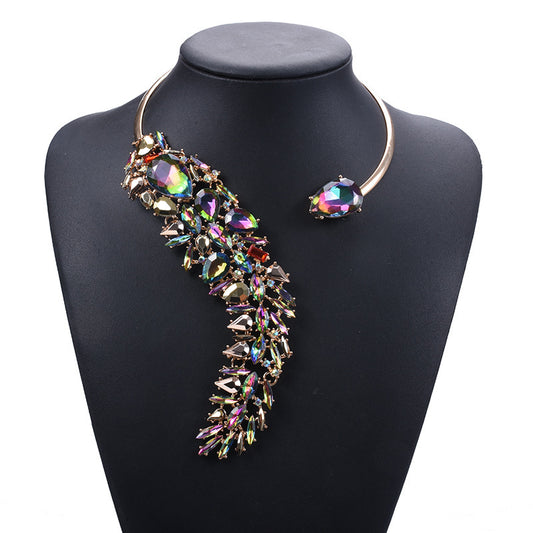 Colorful Rhinestones Chokers Necklaces Fashion Trend Crystals Necklaces Fine Jewelry Accessories for Women - ShopSphere