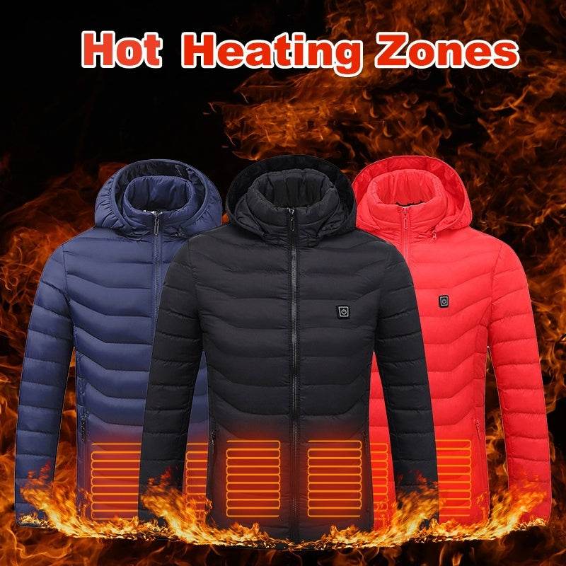 New Heated Jacket Coat USB Electric Jacket Cotton Coat Heater Thermal Clothing Heating Vest Men's Clothes Winter - ShopSphere