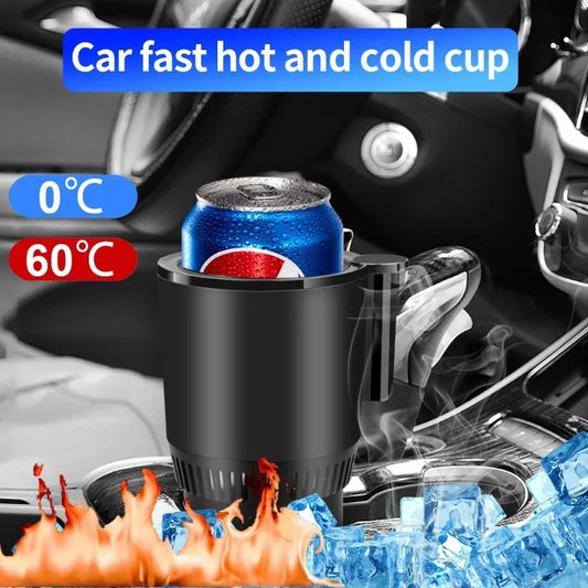 2 In1 Car Heating Cooling Cup 12V Smart Car Cup Holder Digital Temperature Display Drink Cup Warmer Cooler Mini Car Refrigerator - ShopSphere