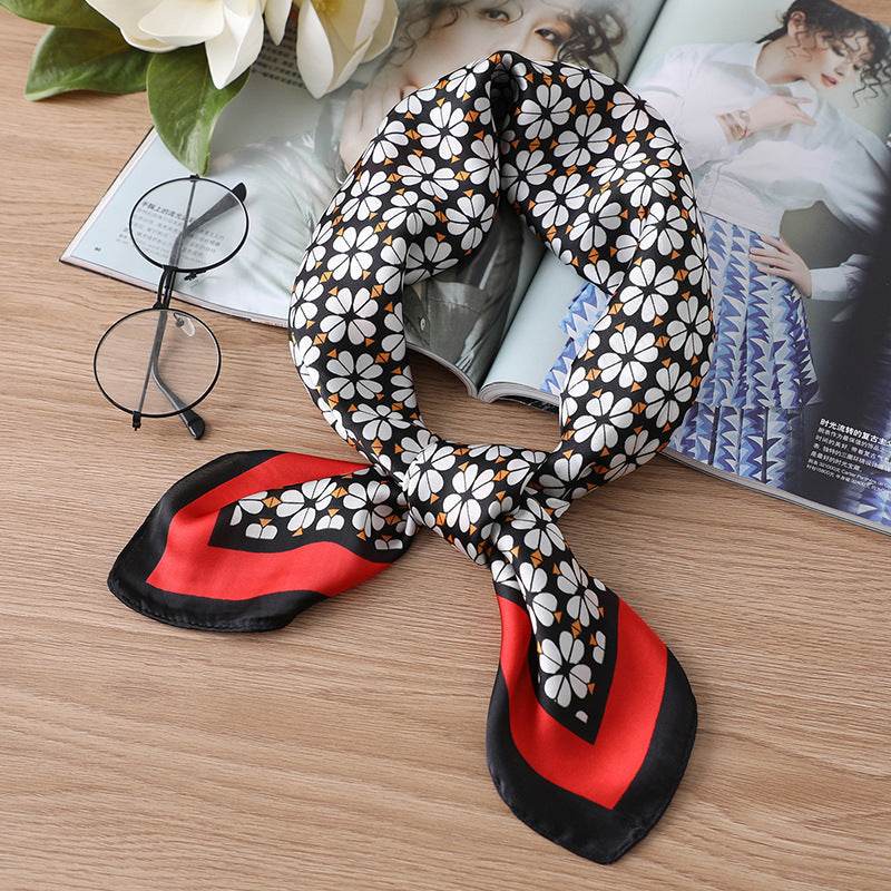 Fashion Love Clover Silk Scarf For Women - ShopSphere