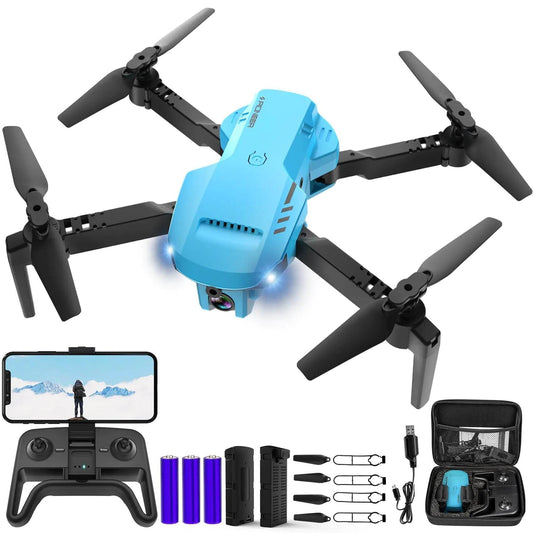RADCLO Mini Drone with Camera - 1080P HD FPV Foldable Drone with Carrying Case 2 Batteries90° Adjustable Lens One Key Take Off/Land Altitude Hold 360° Flip Gifts Drones for and Adults - ShopSphere