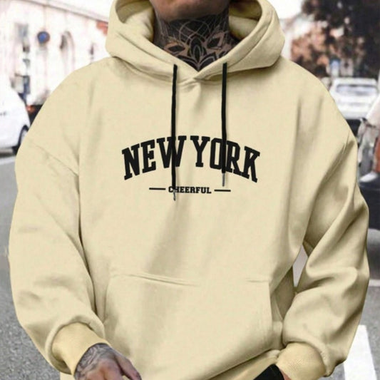Men's Casual American-style Retro Loose Hooded Sweater - ShopSphere