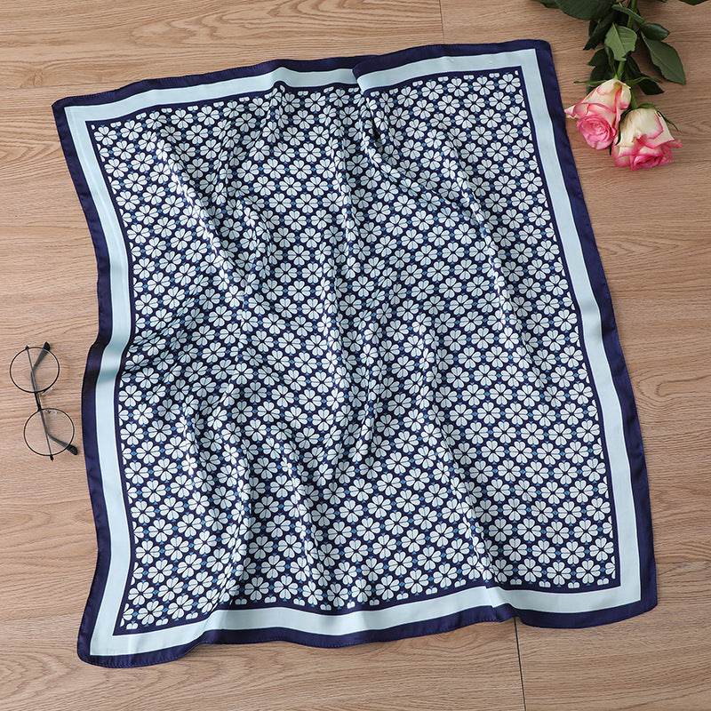 Fashion Love Clover Silk Scarf For Women - ShopSphere