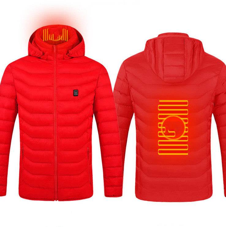 New Heated Jacket Coat USB Electric Jacket Cotton Coat Heater Thermal Clothing Heating Vest Men's Clothes Winter - ShopSphere