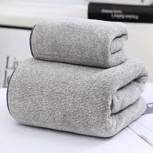 Thick Bamboo Charcoal Fiber Coral Fleece Towels Suit - ShopSphere