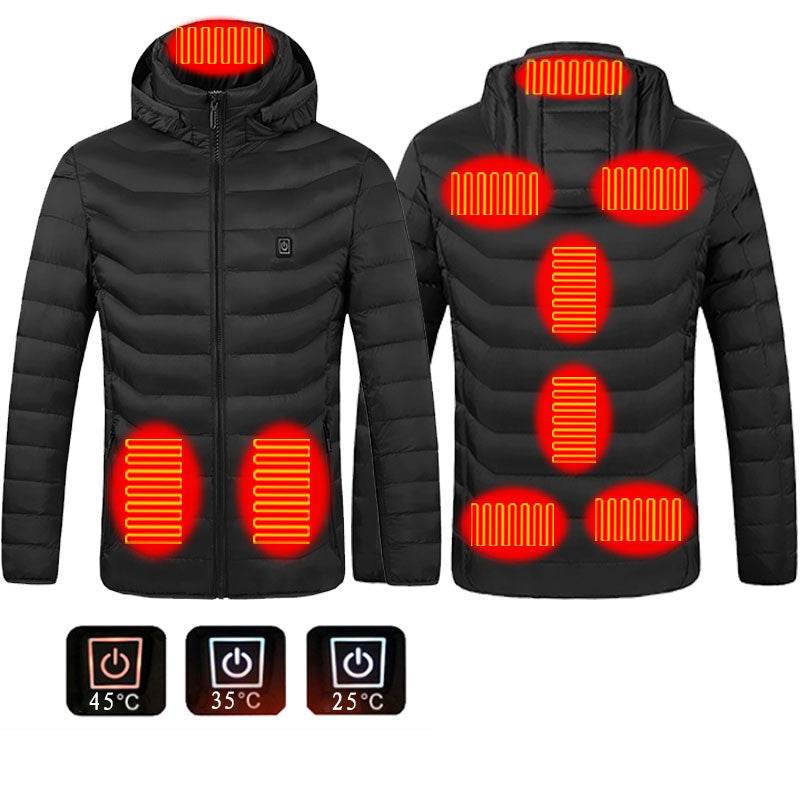 New Heated Jacket Coat USB Electric Jacket Cotton Coat Heater Thermal Clothing Heating Vest Men's Clothes Winter - ShopSphere