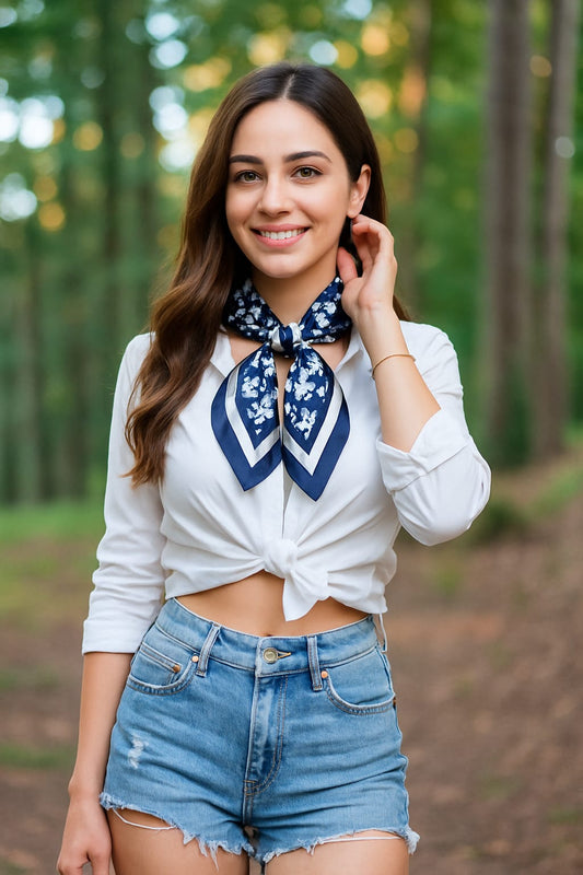 Fashion Love Clover Silk Scarf For Women - ShopSphere